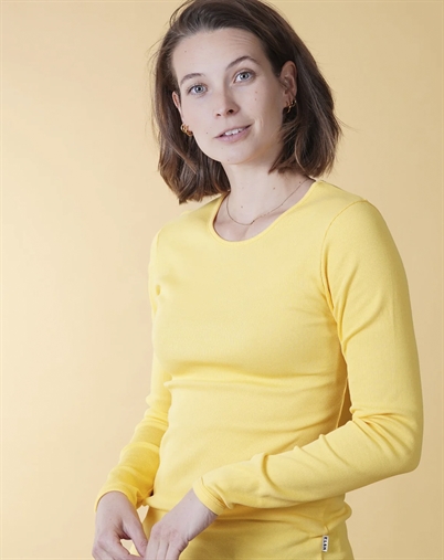 Elsk - Rib Womens Langærmet Trøje - Pale Yellow